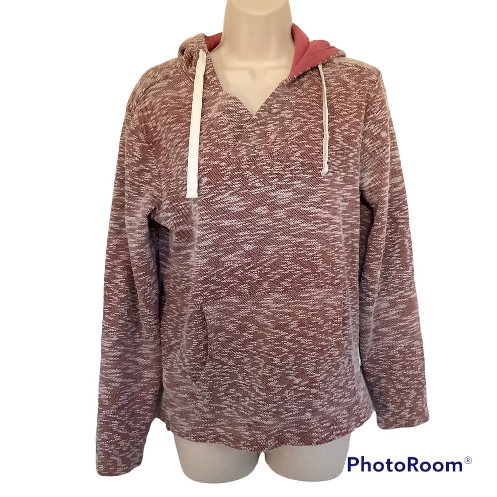 Hang Ten Women's Sz S Long-sleeved Knit Hoodie Surf Comfy Poncho Pullover Mauve